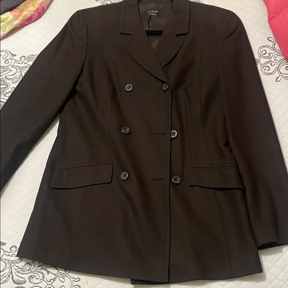 J Crew Chocolate Double-Breasted Jacket